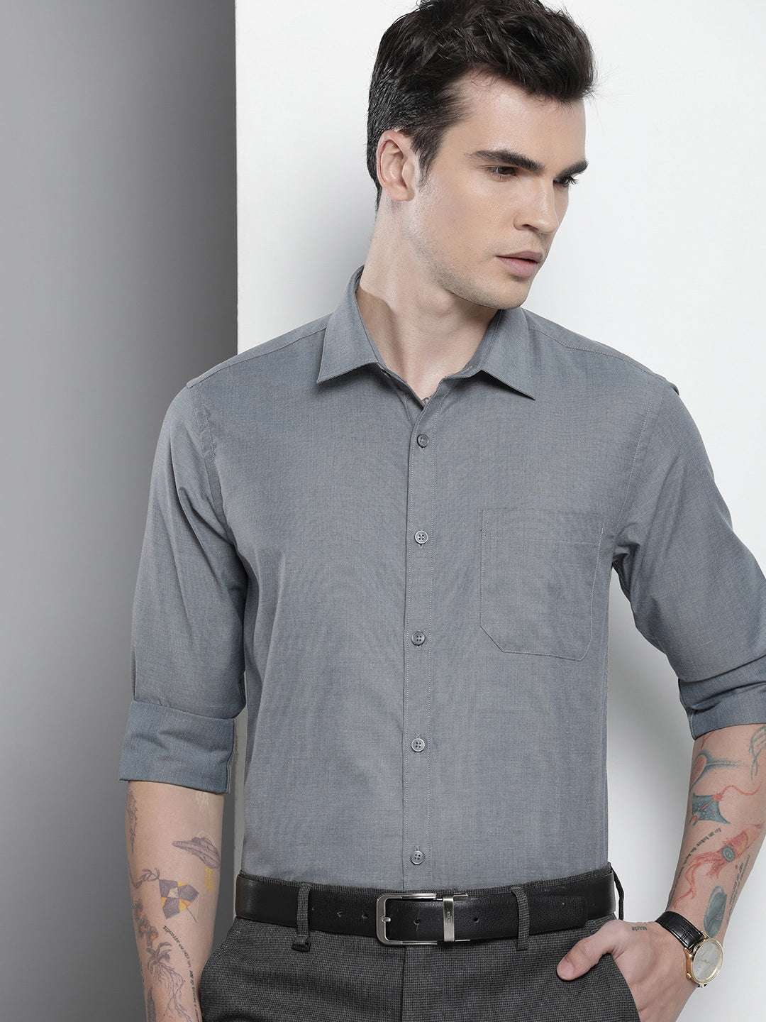 Shop Men Slim Fit Luxe Formal Shirt Online.