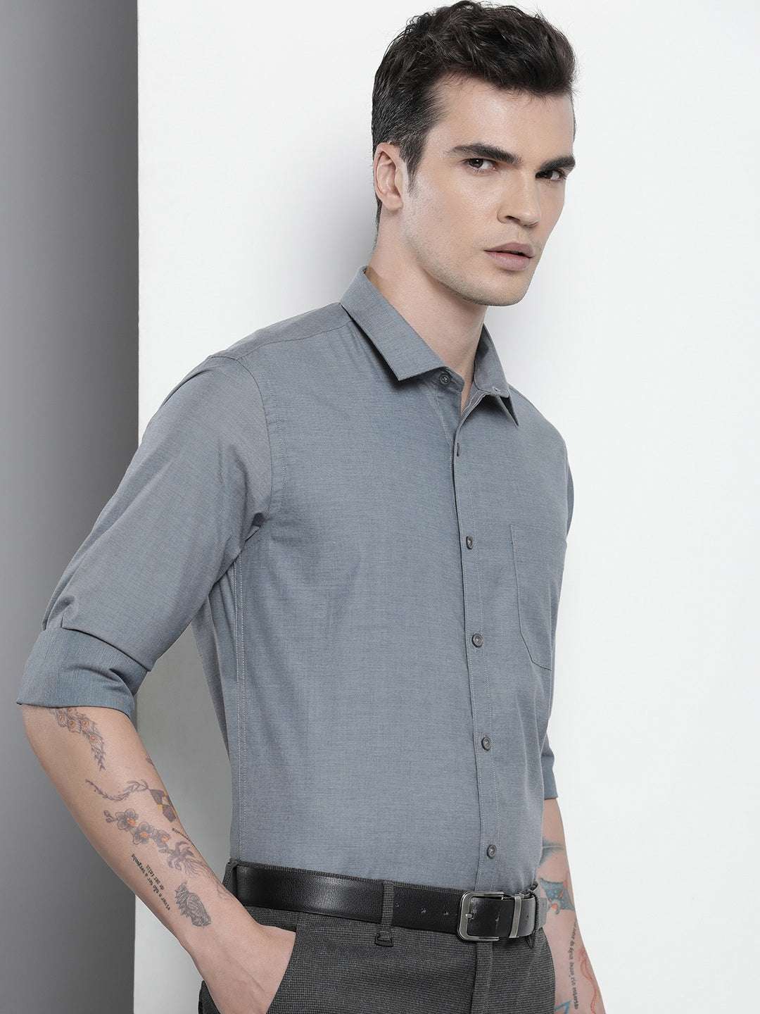 Shop Men Slim Fit Luxe Formal Shirt Online.