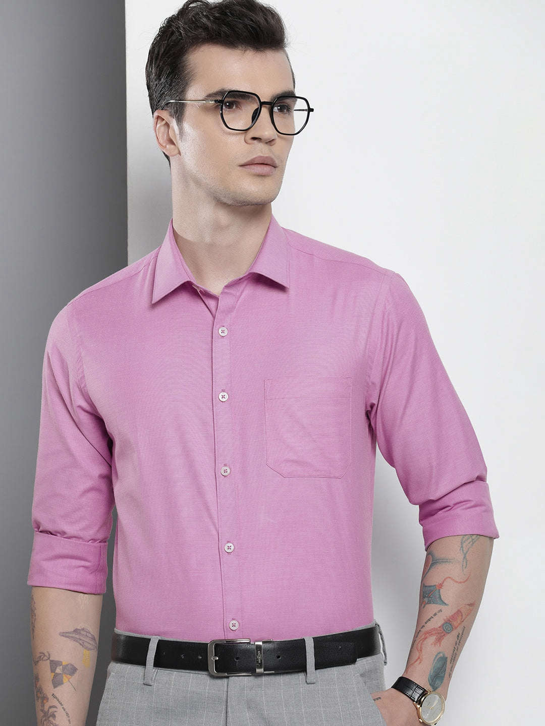 Shop Men Slim Fit Luxe Formal Shirt Online.