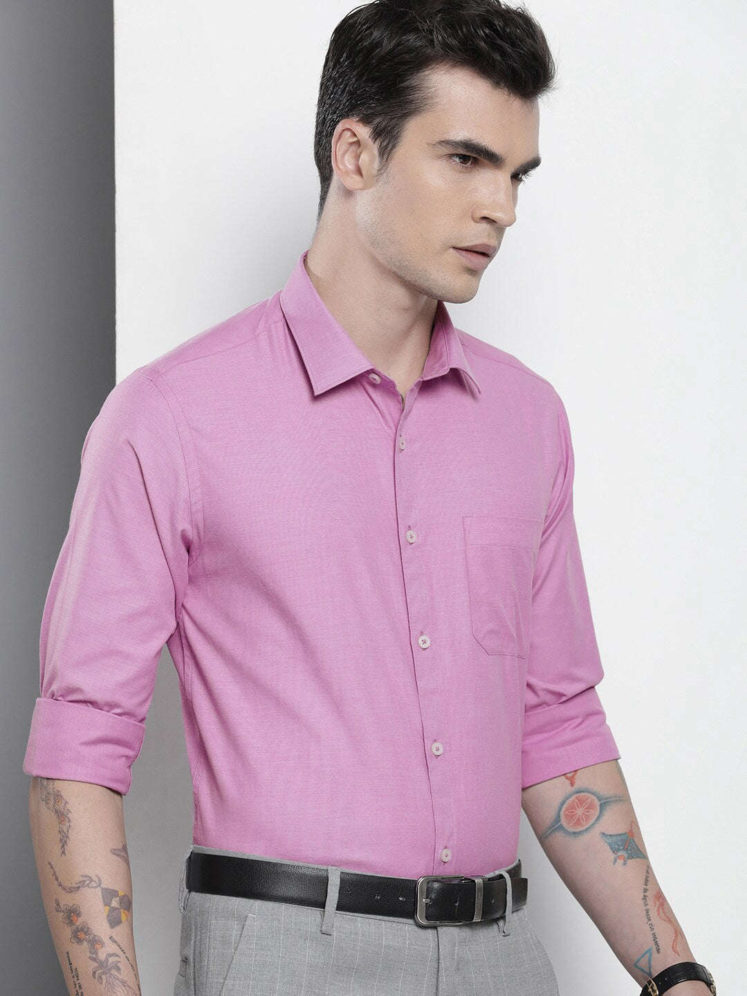 Shop Men Slim Fit Luxe Formal Shirt Online.