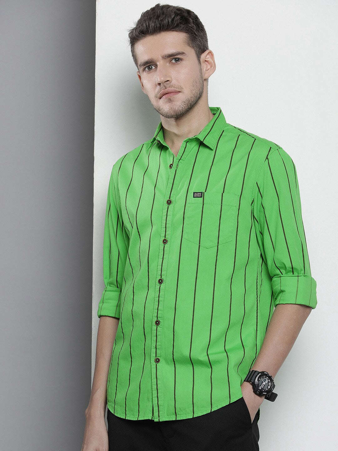 Shop Men Casual Striped Shirt Online.