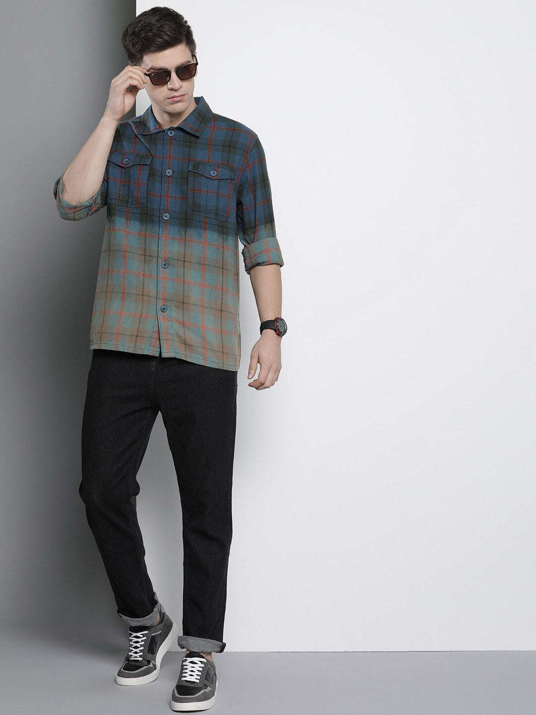 Shop Men Checked Shirt Online.