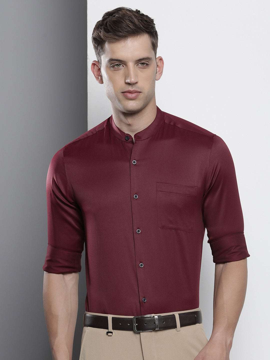 Shop Men Slim Fit Luxe Formal Shirt Online.