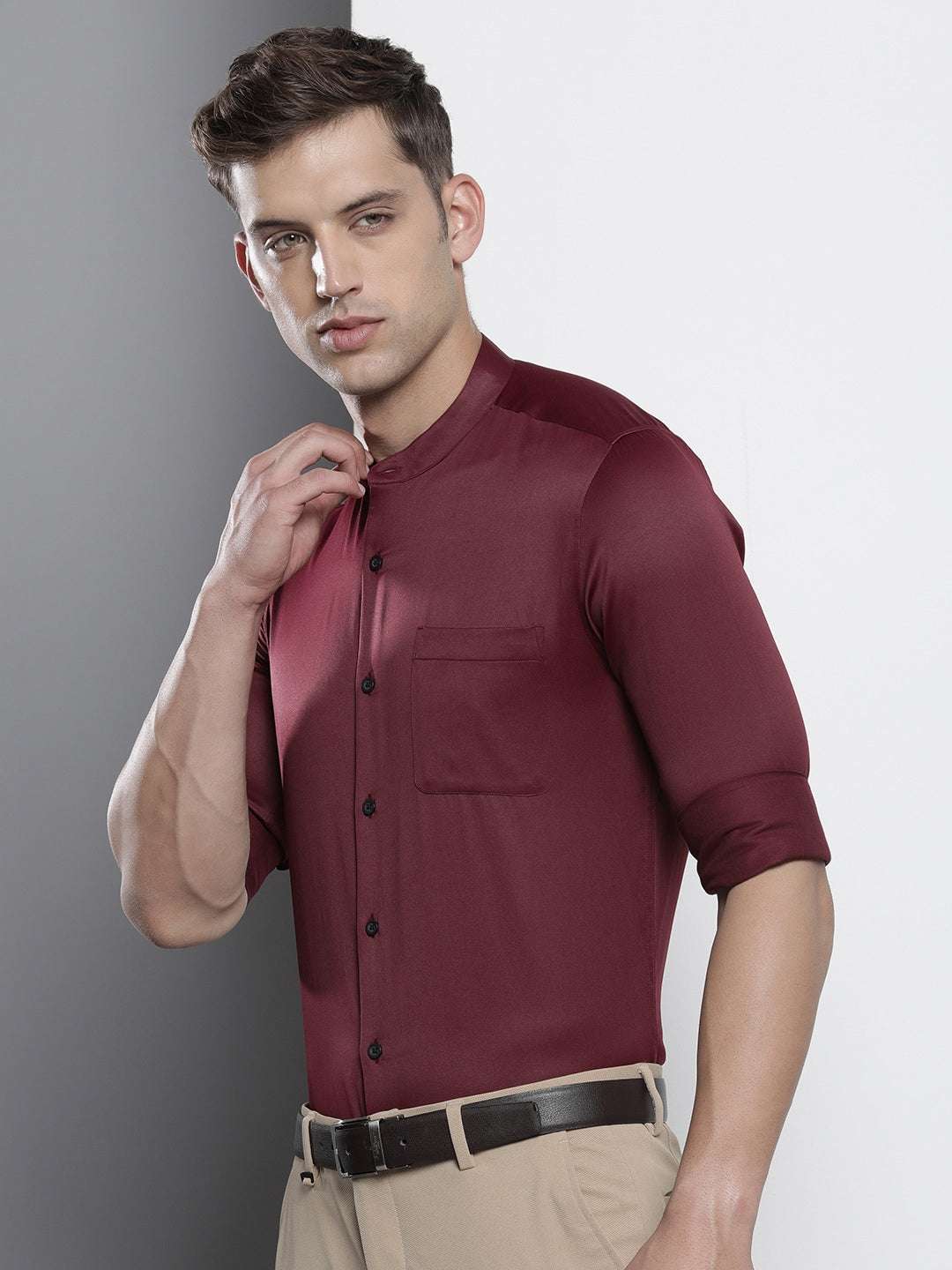 Shop Men Slim Fit Luxe Formal Shirt Online.