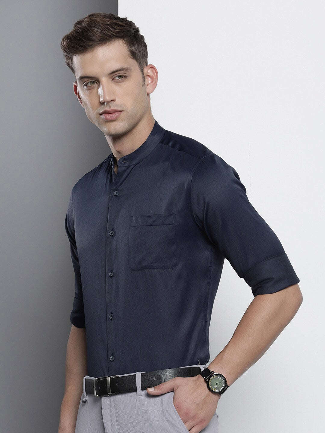 Shop Men Slim Fit Luxe Formal Shirt Online.