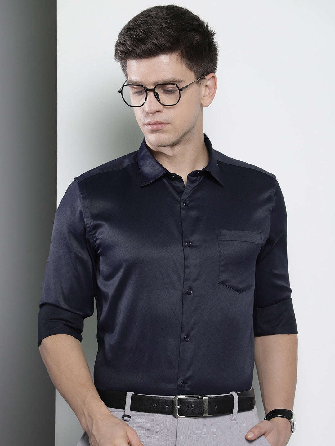 Shop Men Slim Fit Luxe Formal Shirt Online.