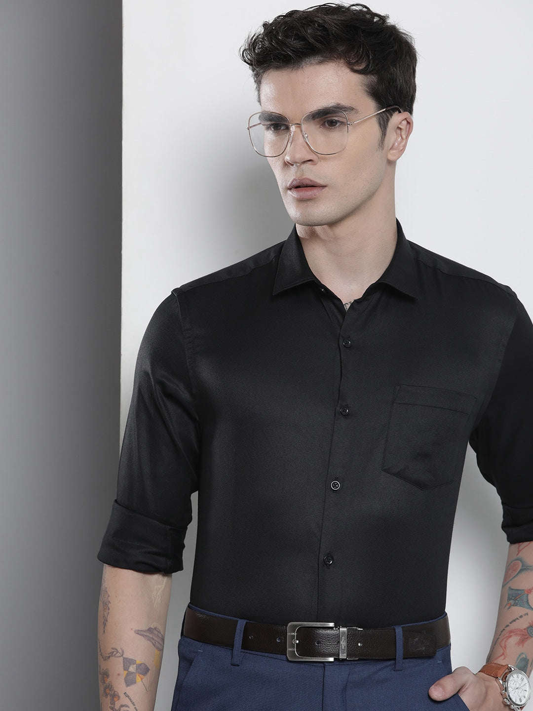 Shop Men Slim Fit Luxe Formal Shirt Online.