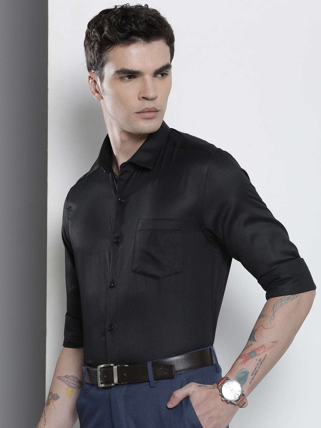 Shop Men Slim Fit Luxe Formal Shirt Online.