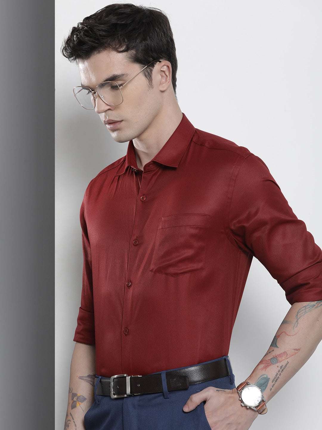 Shop Men Slim Fit Luxe Formal Shirt Online.