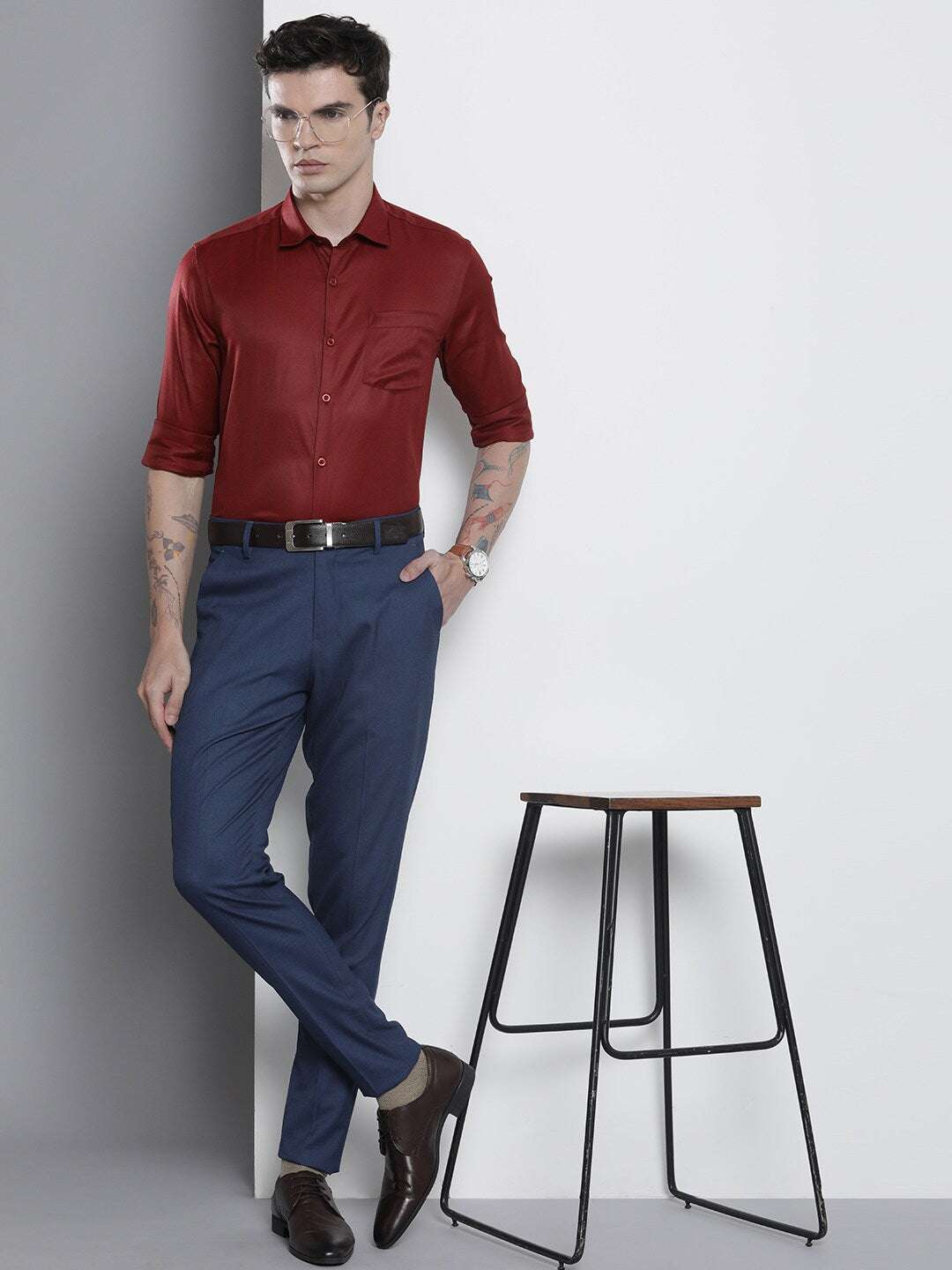 Shop Men Slim Fit Luxe Formal Shirt Online.