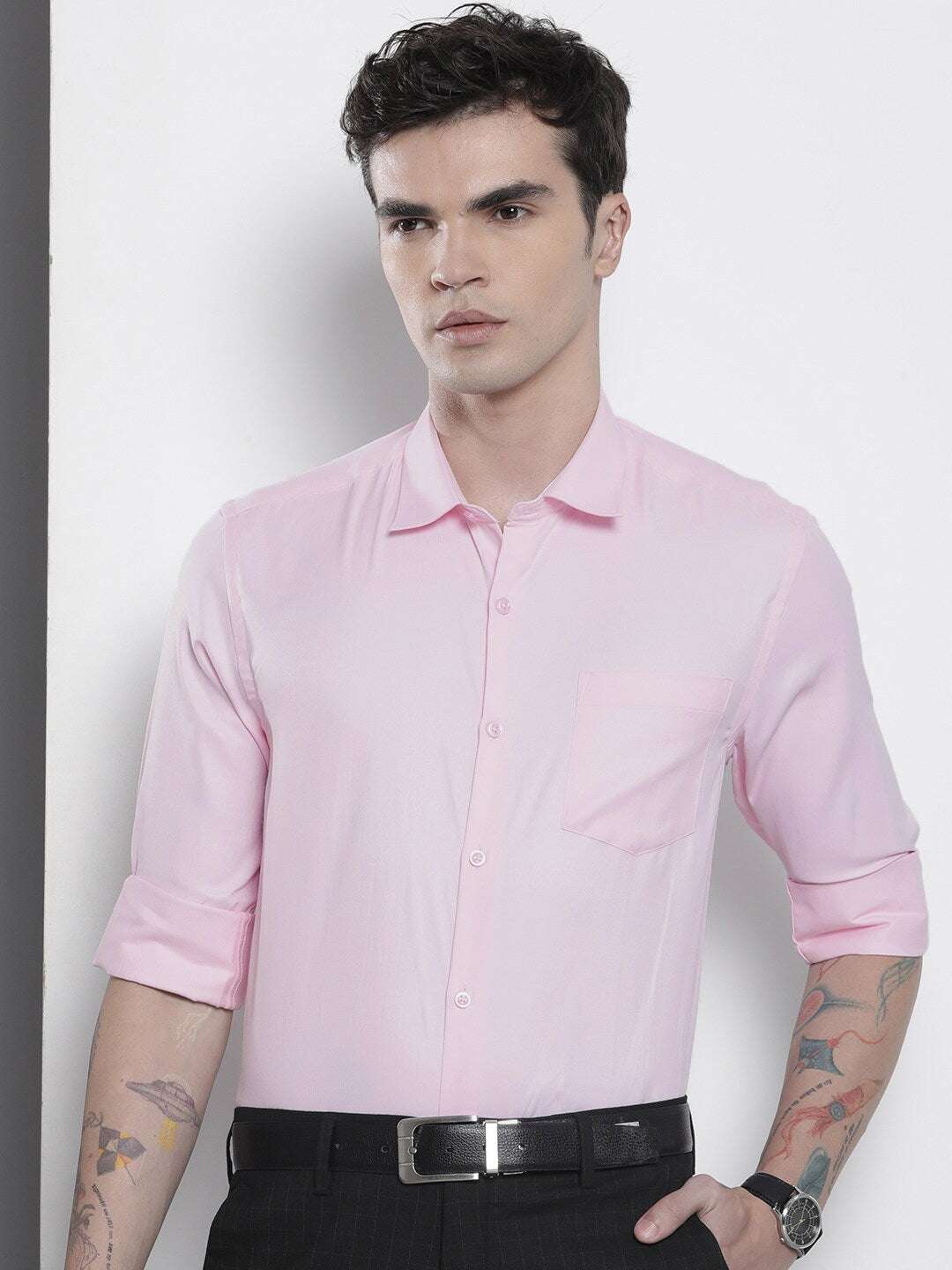 Shop Men Slim Fit Luxe Formal Shirt Online.