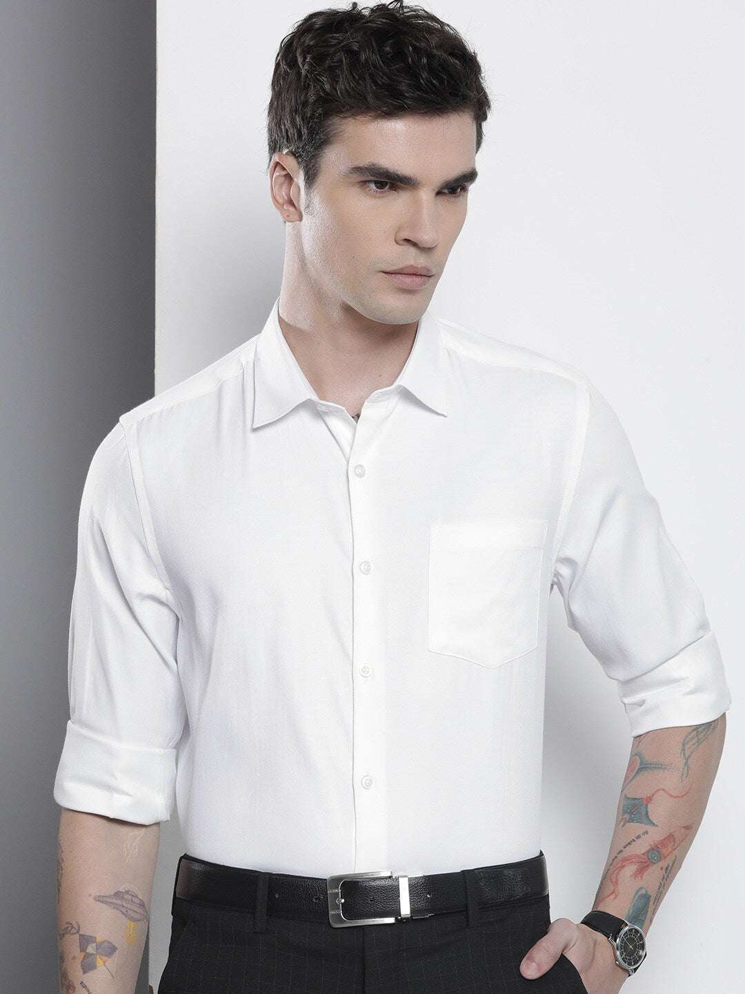 Shop Men Slim Fit Luxe Formal Shirt Online.