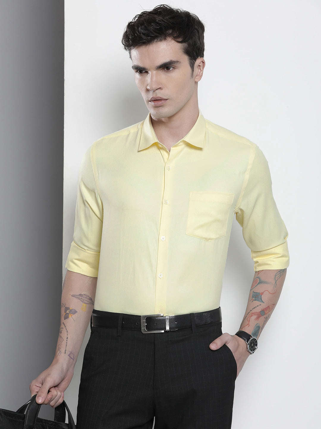 Shop Men Slim Fit Luxe Formal Shirt Online.