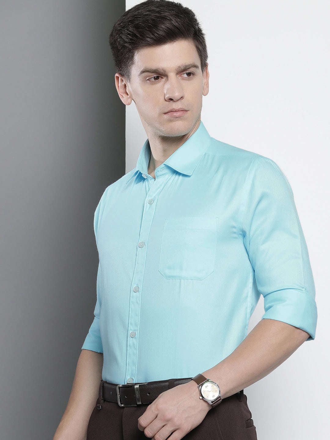 Shop Men Slim Fit Luxe Formal Shirt Online.