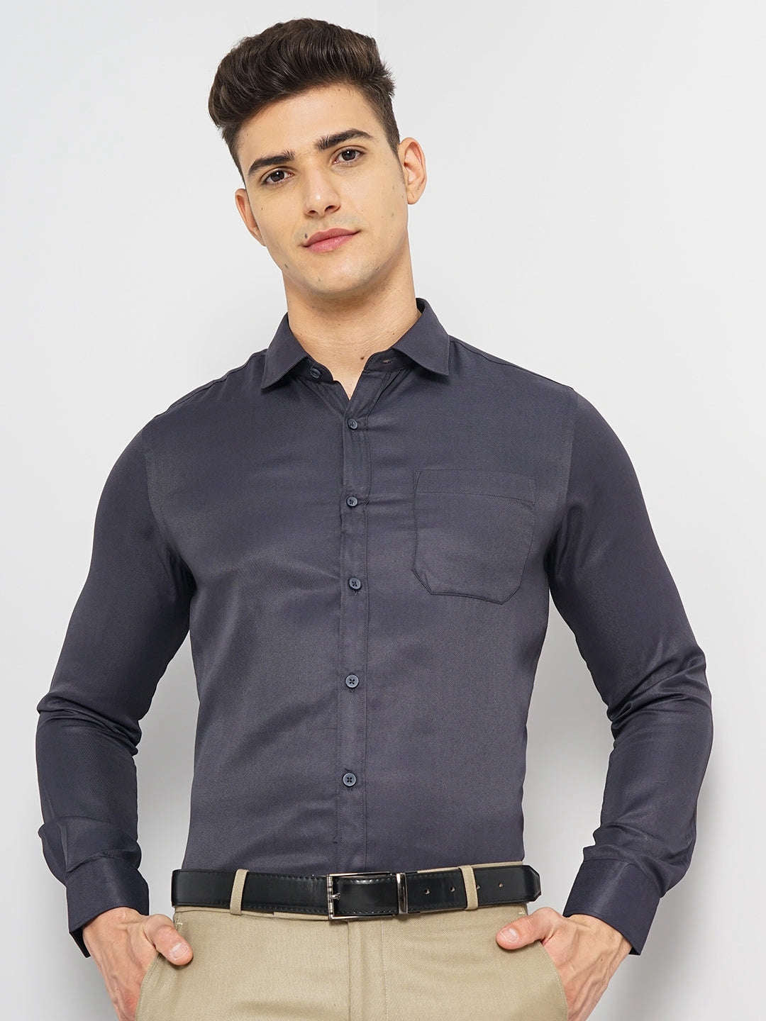 Shop Men Slim Fit Luxe Formal Shirt Online.