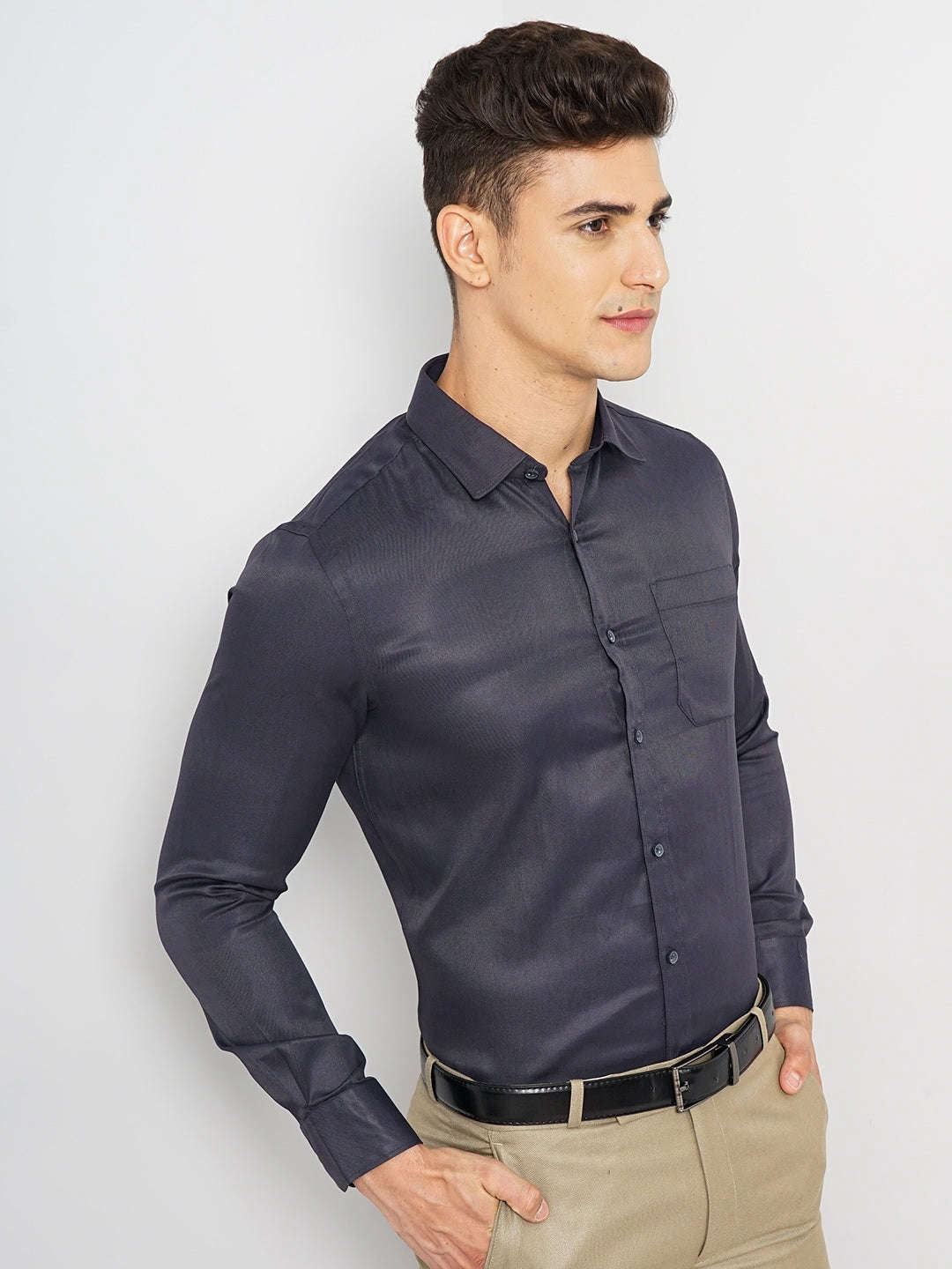 Shop Men Slim Fit Luxe Formal Shirt Online.