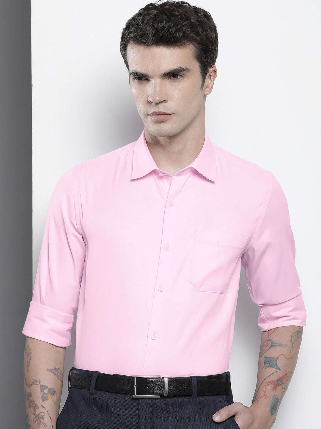 Shop Men Slim Fit Luxe Formal Shirt Online.