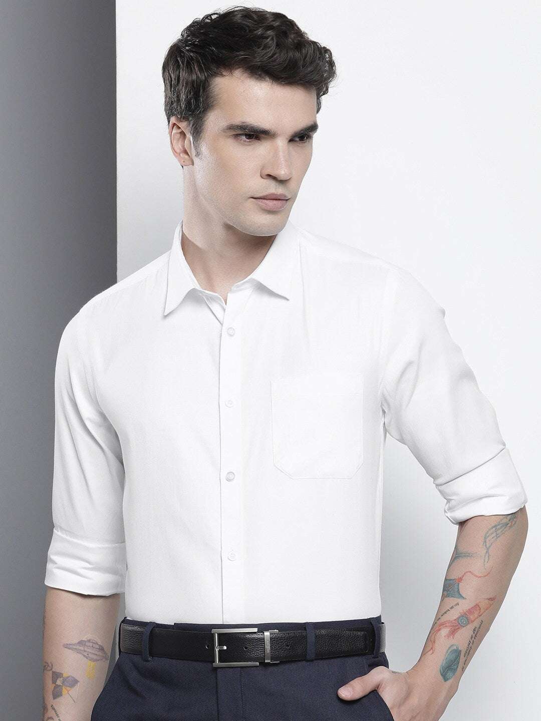 Shop Men Slim Fit Luxe Formal Shirt Online.