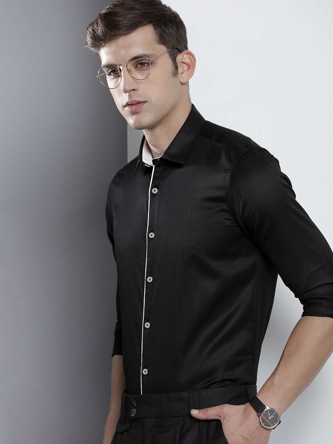 Shop Men Slim Fit Luxe Formal Shirt Online.