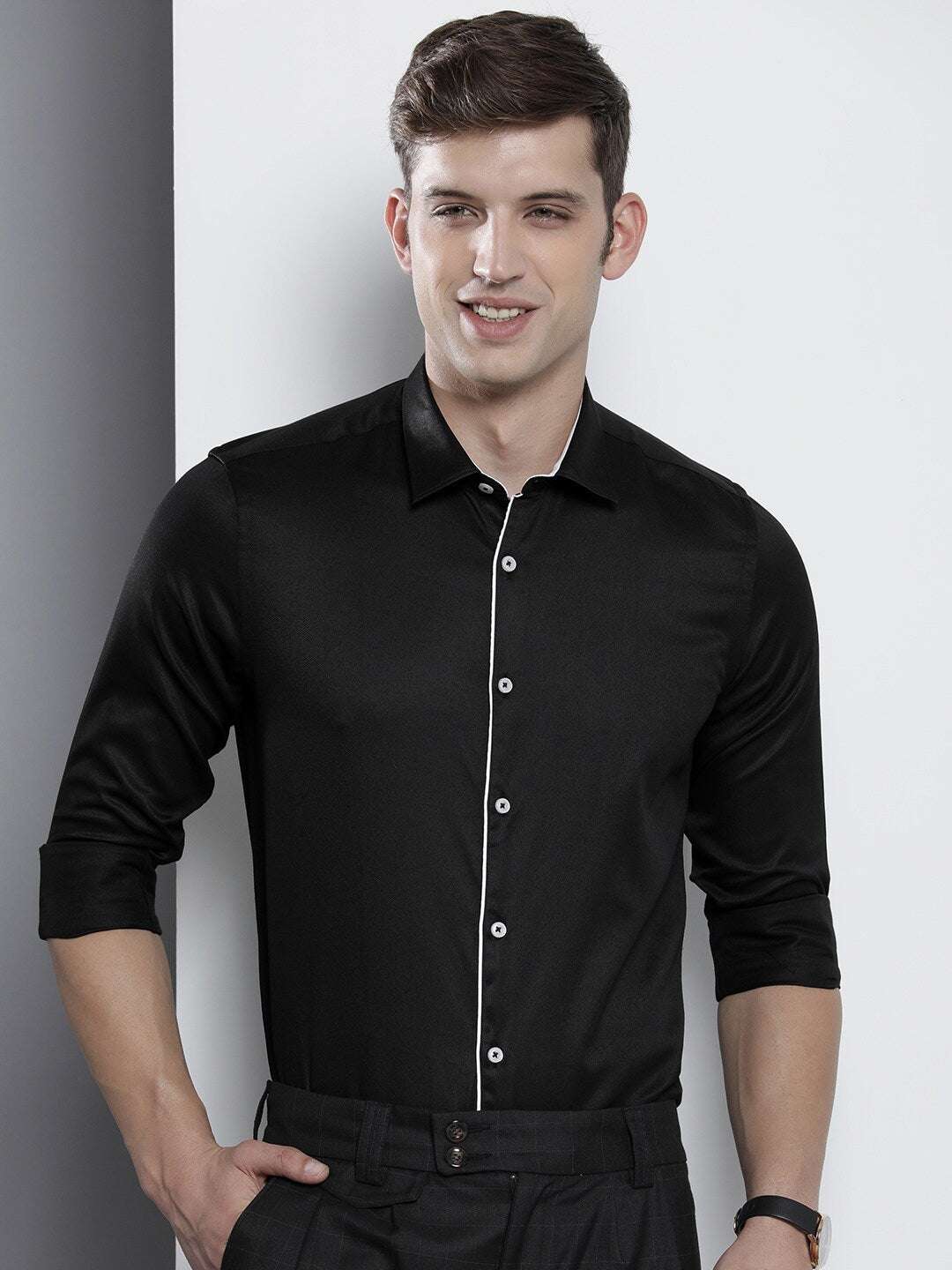 Shop Men Slim Fit Luxe Formal Shirt Online.