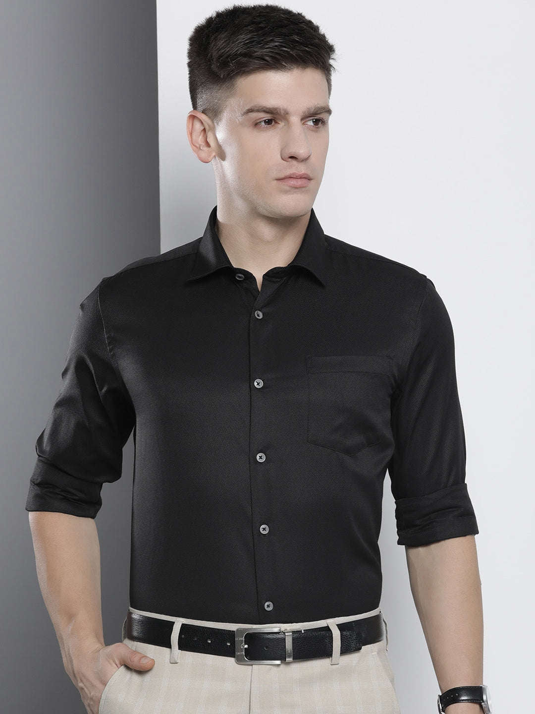 Shop Men Slim Fit Luxe Formal Shirt Online.