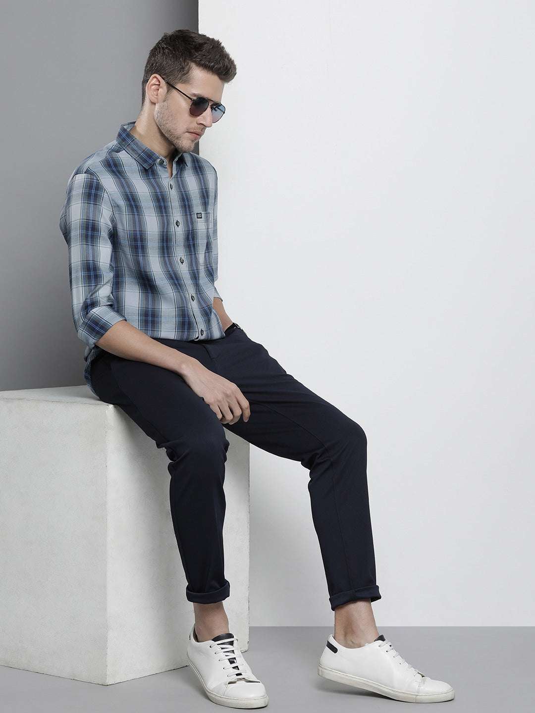 Shop Men's Checked Slim Fit Shirt Online.