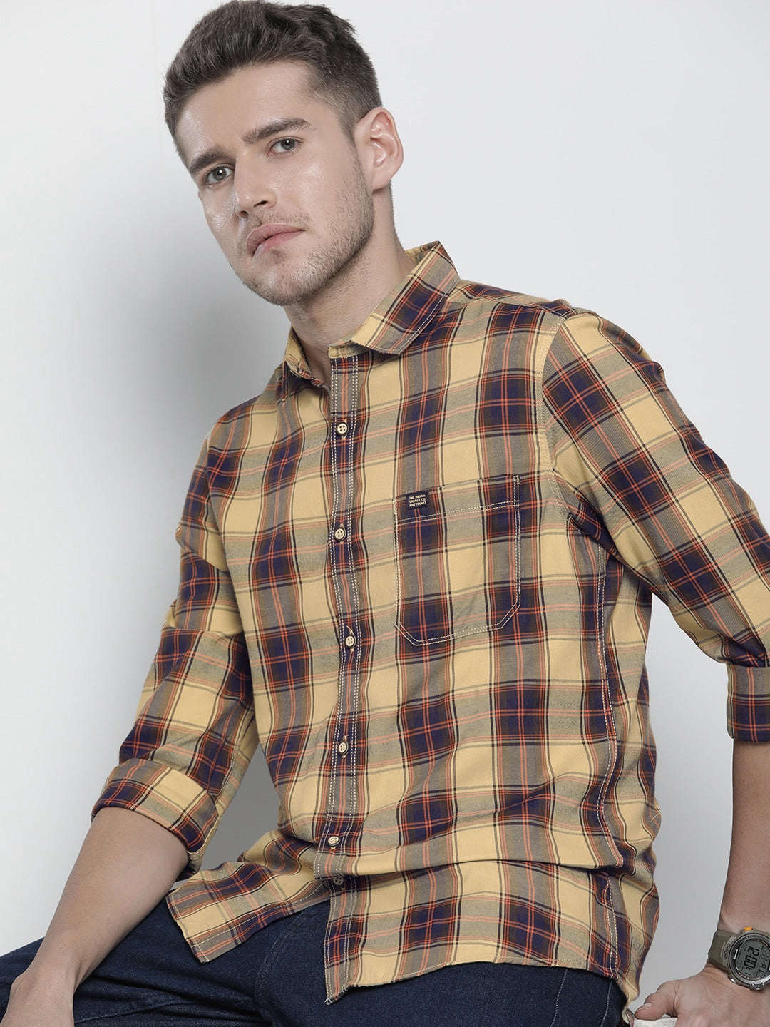 Shop Men Check Printed Shirt Online.