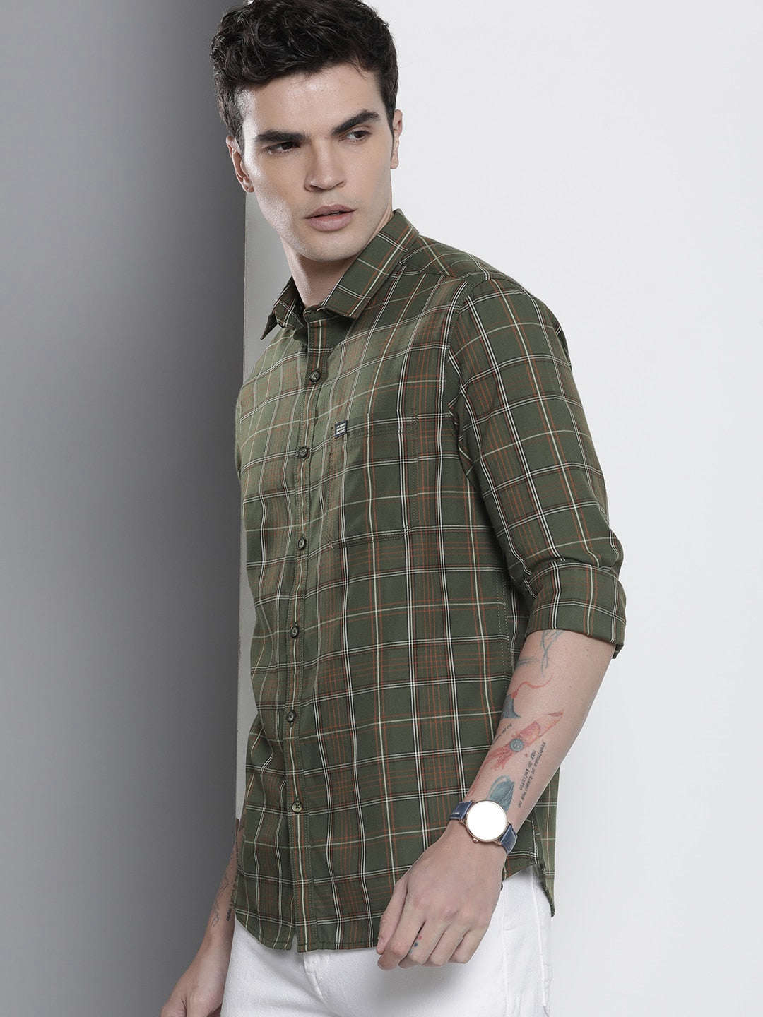 Shop Men Checked Shirt Online.