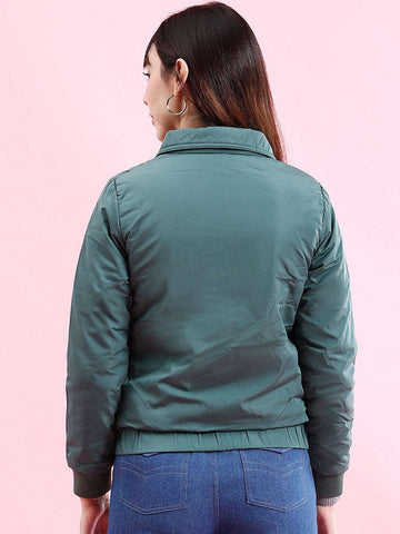 Shop Women Cargo Pocket Crop Winter Jacket Online.