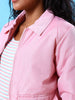 Shop Women Cargo Pocket Crop Winter Jacket Online.