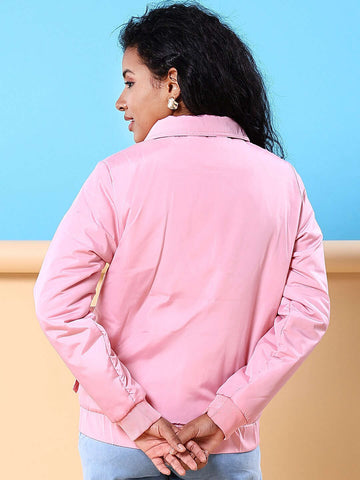 Shop Women Cargo Pocket Crop Winter Jacket Online.