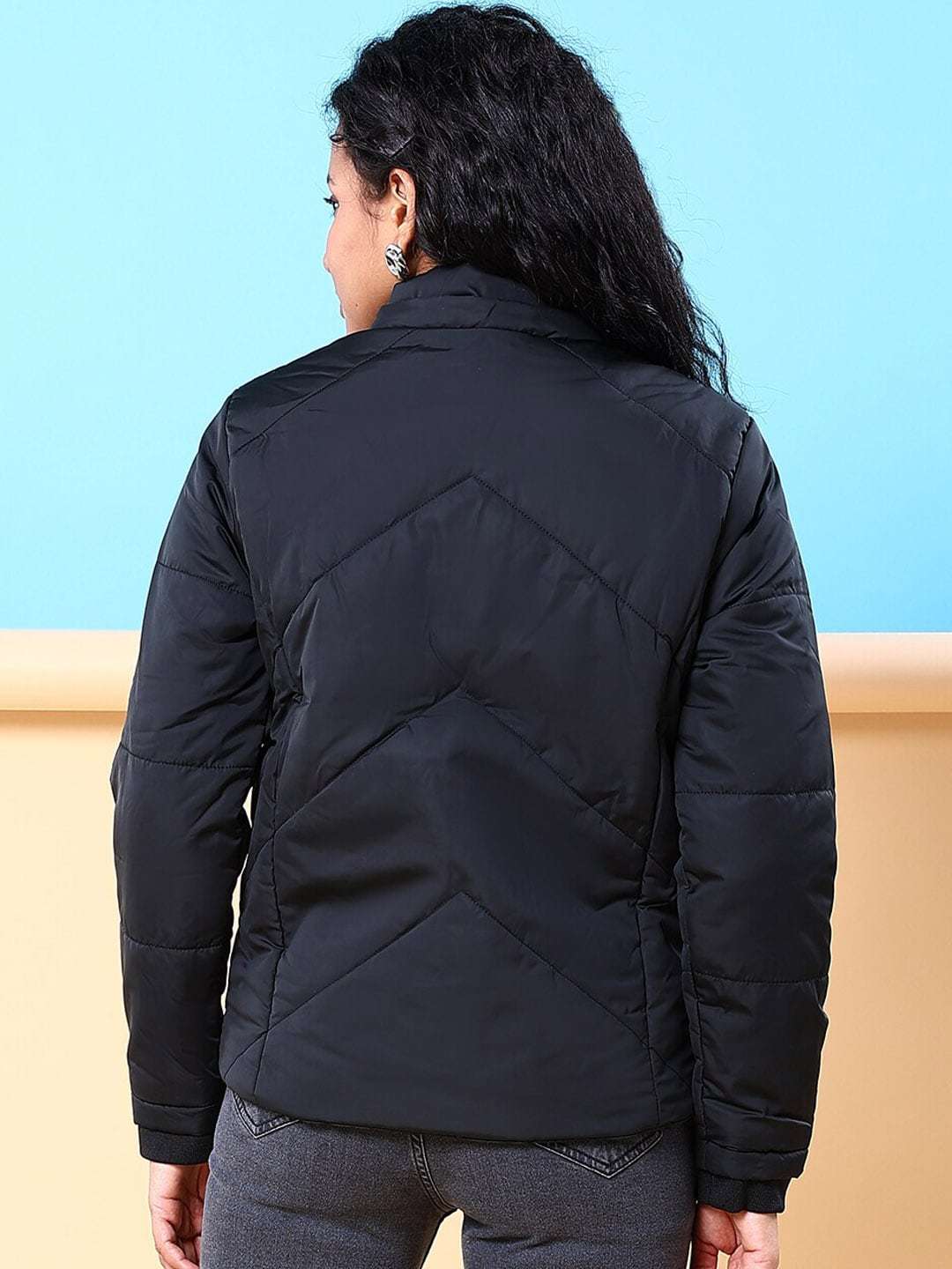 Shop Women Quilted Jacket With Fur Insert Online.