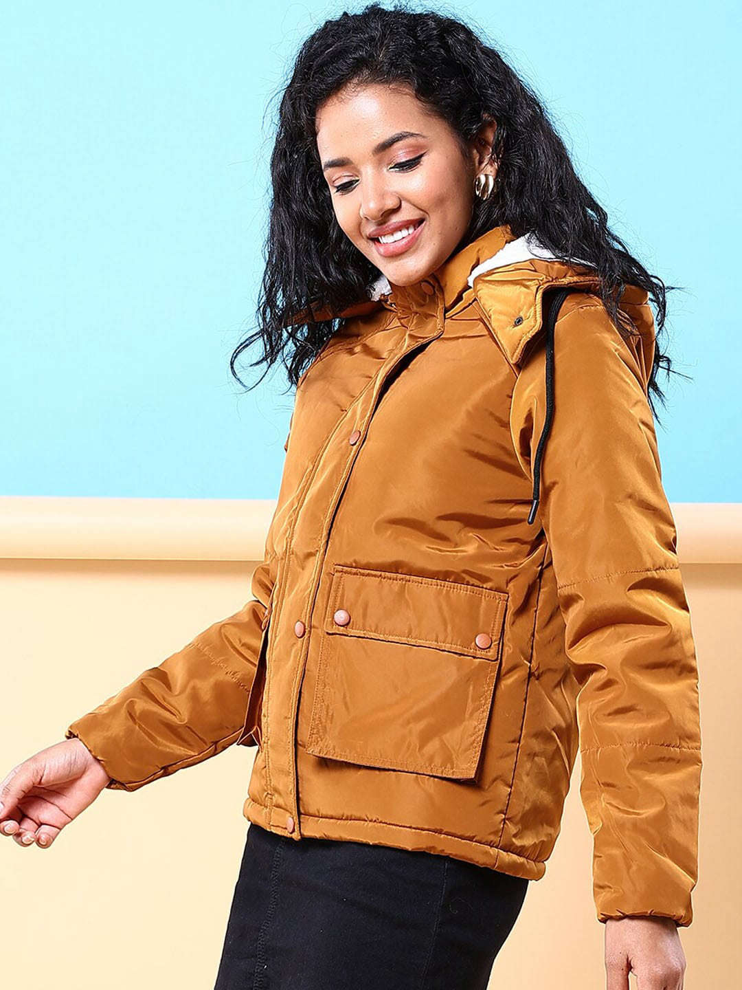 Shop Women Winter Crop Jacket Online.