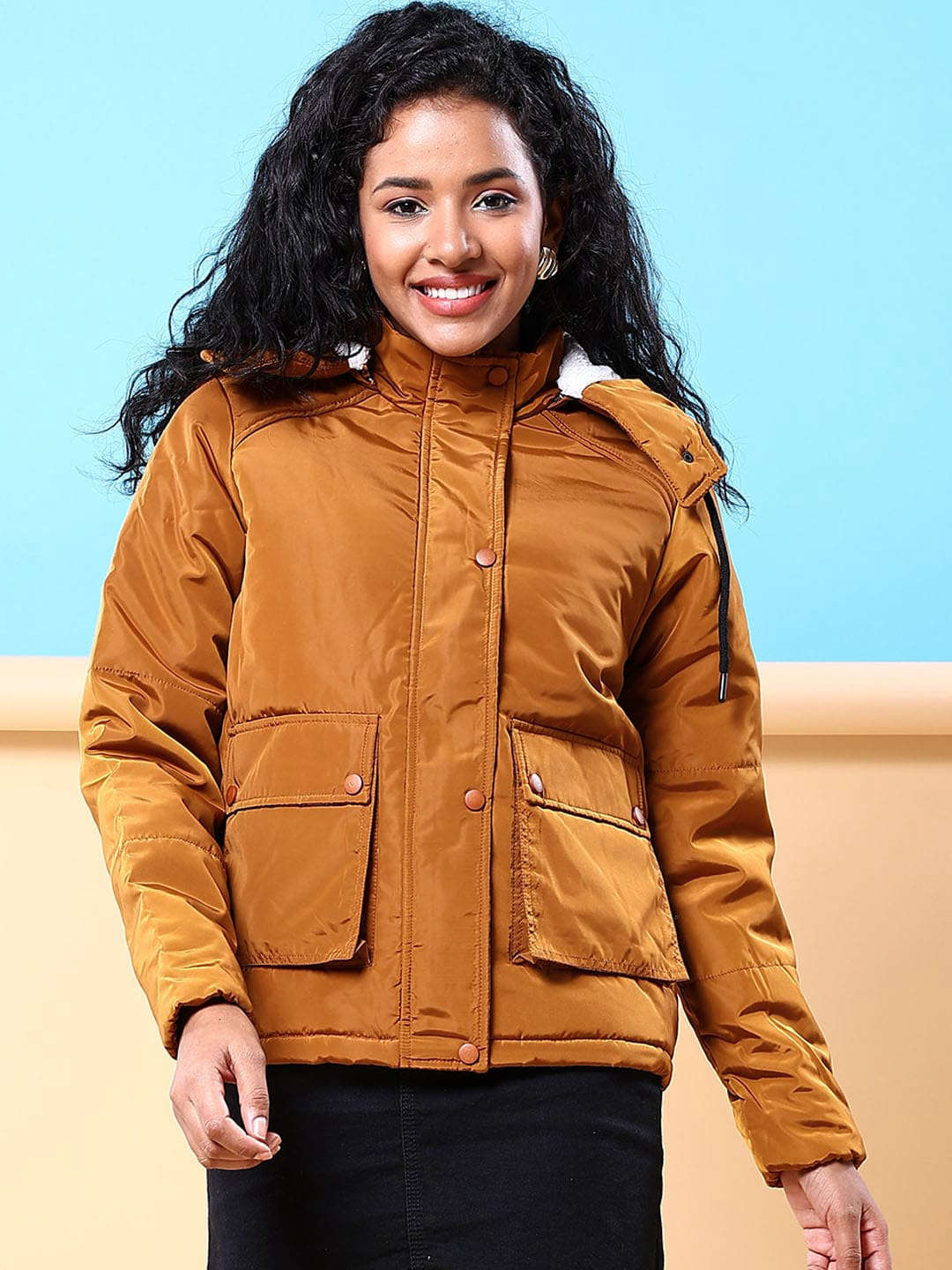 Shop Women Winter Crop Jacket Online.