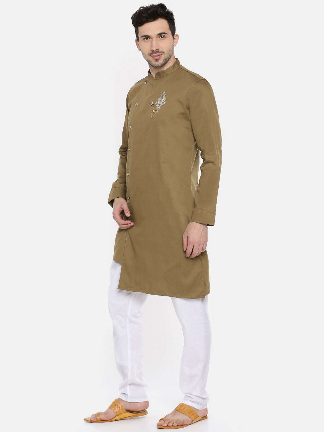 Shop Men Long Kurta Trail Cut Online.