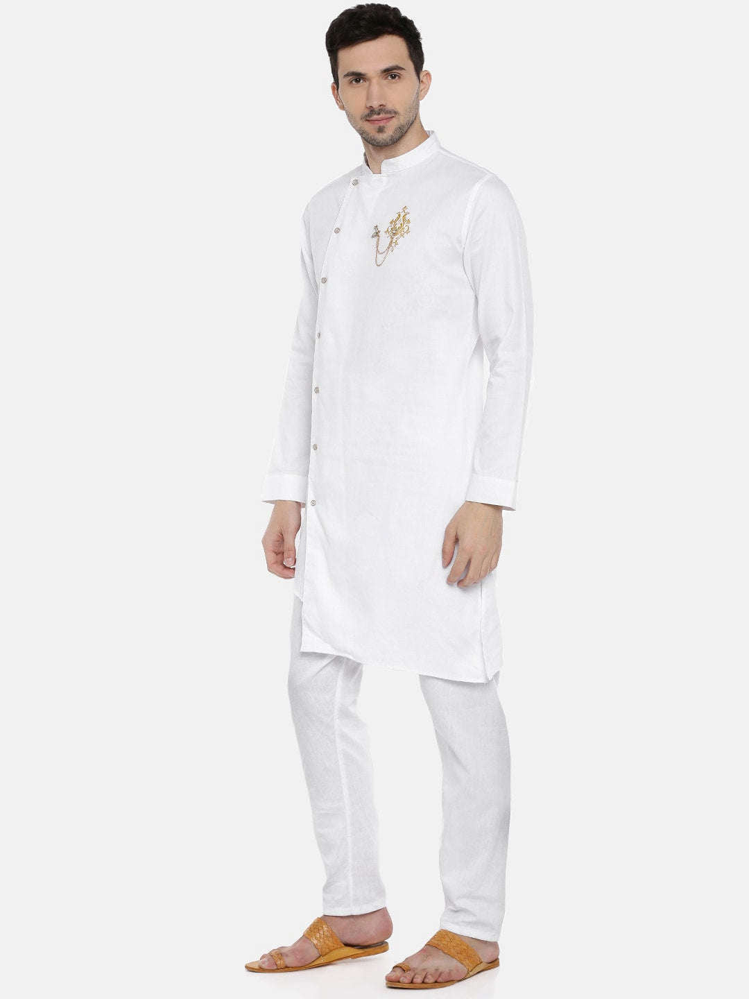 Shop Men Long Kurta Trail Cut Online.