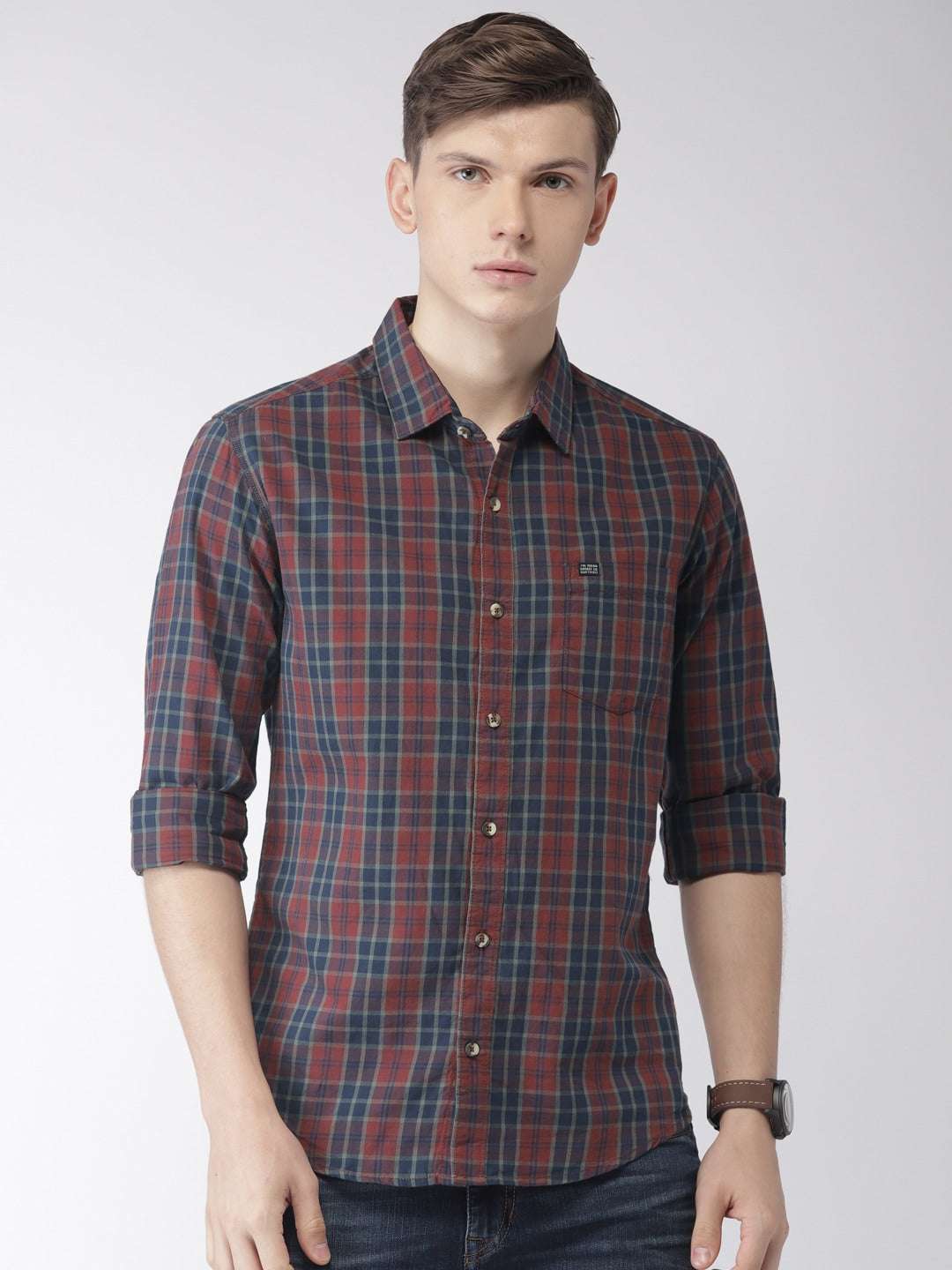 Shop Men Casual Checked Shirt Online.