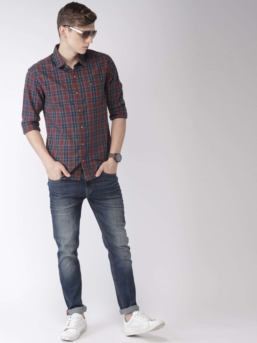 Shop Men Casual Checked Shirt Online.