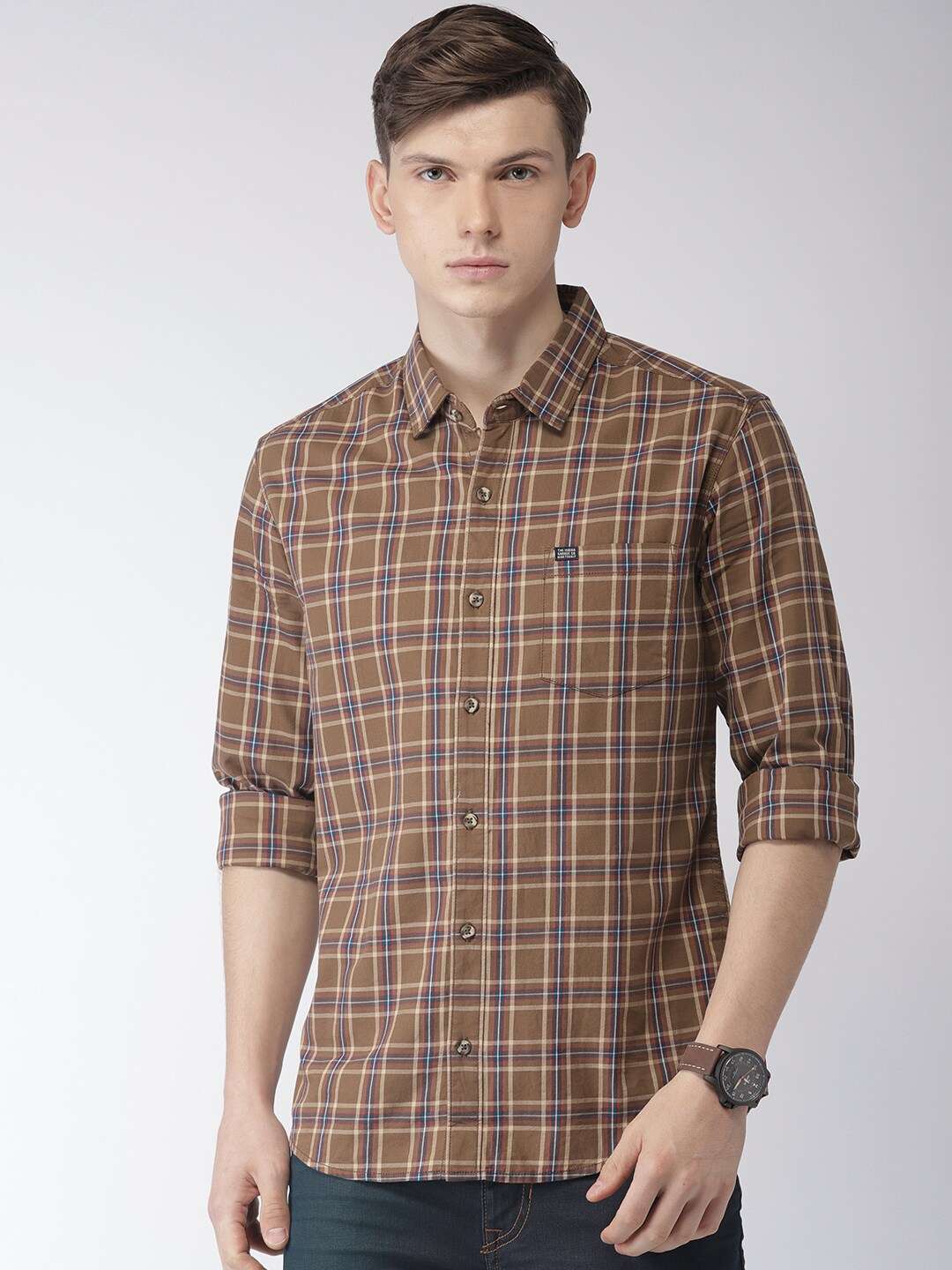 Shop Men Casual Checked Shirt Online.