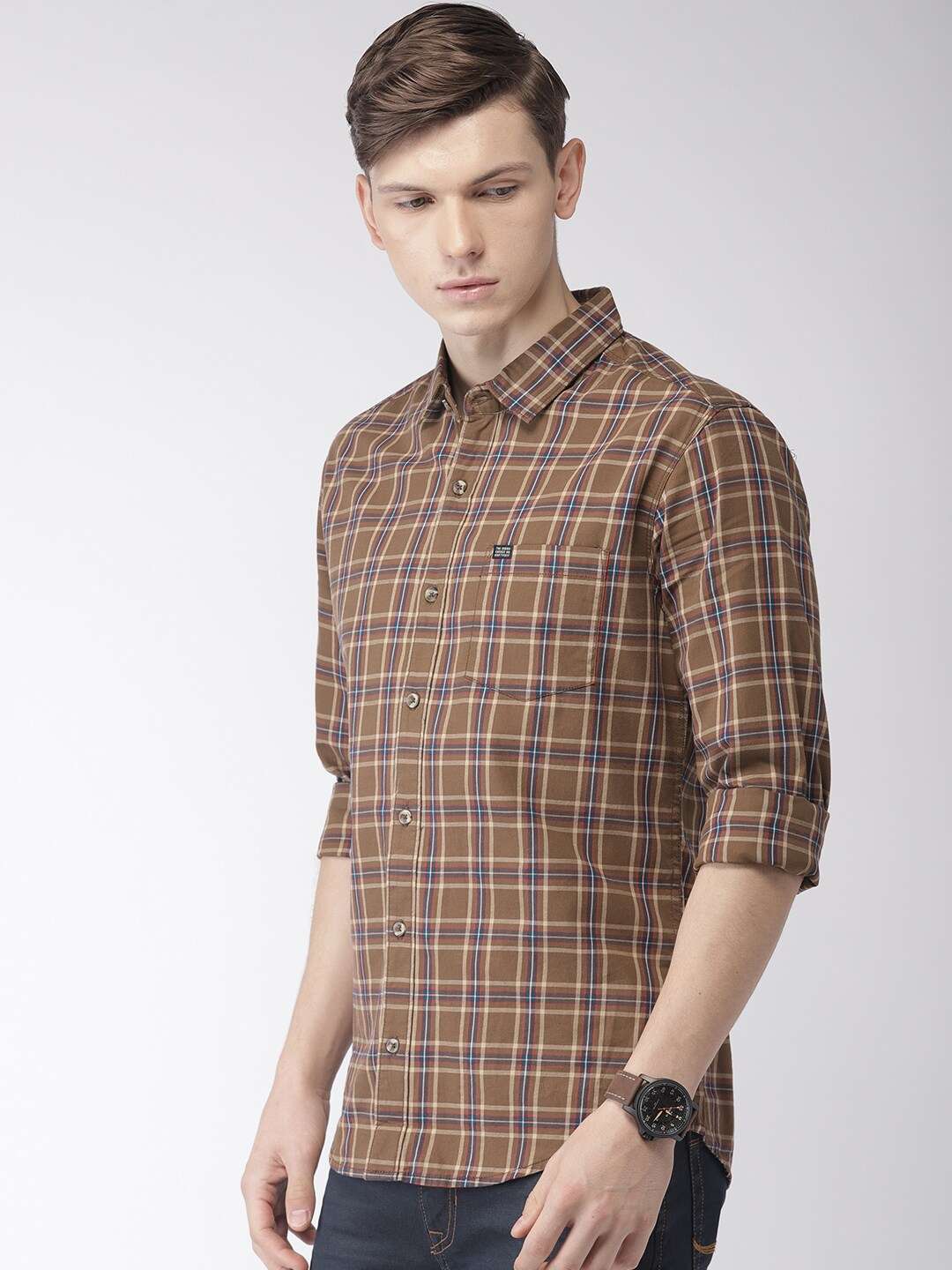 Shop Men Casual Checked Shirt Online.