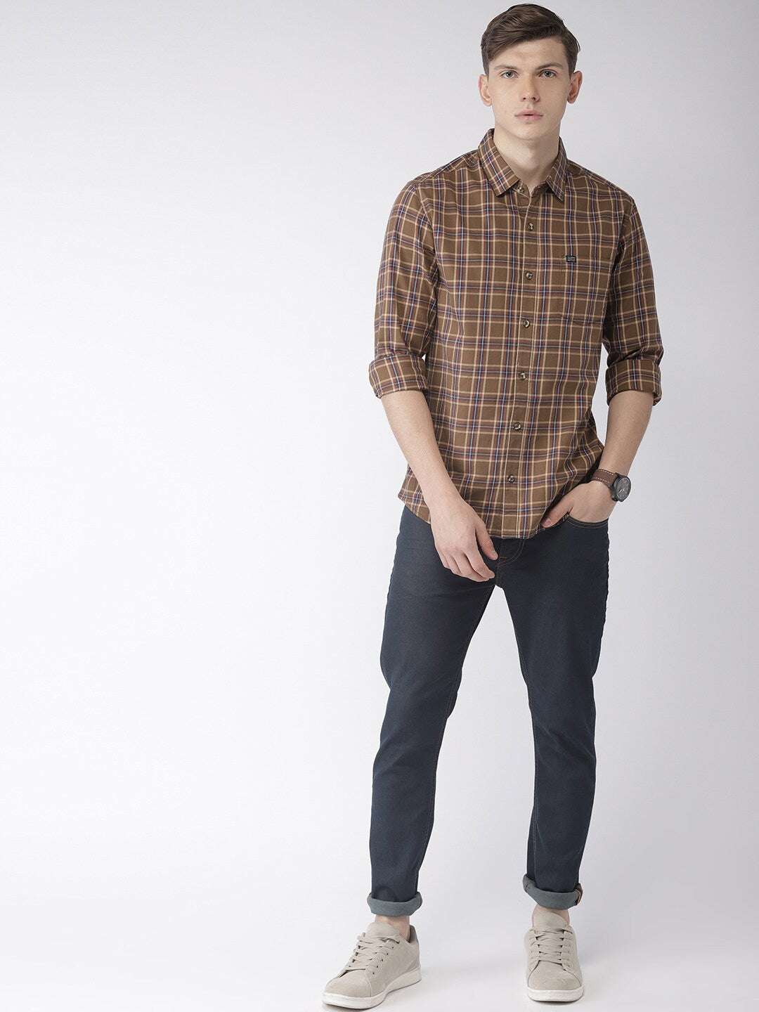 Shop Men Casual Checked Shirt Online.