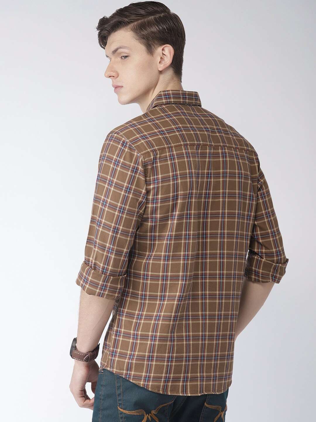 Shop Men Casual Checked Shirt Online.