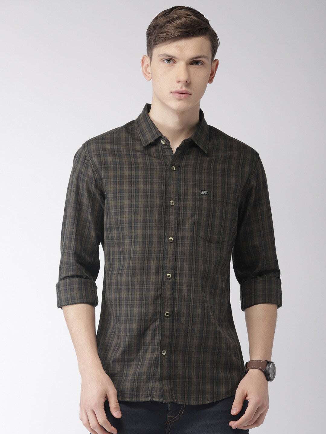 Shop Men Casual Checked Shirt Online.