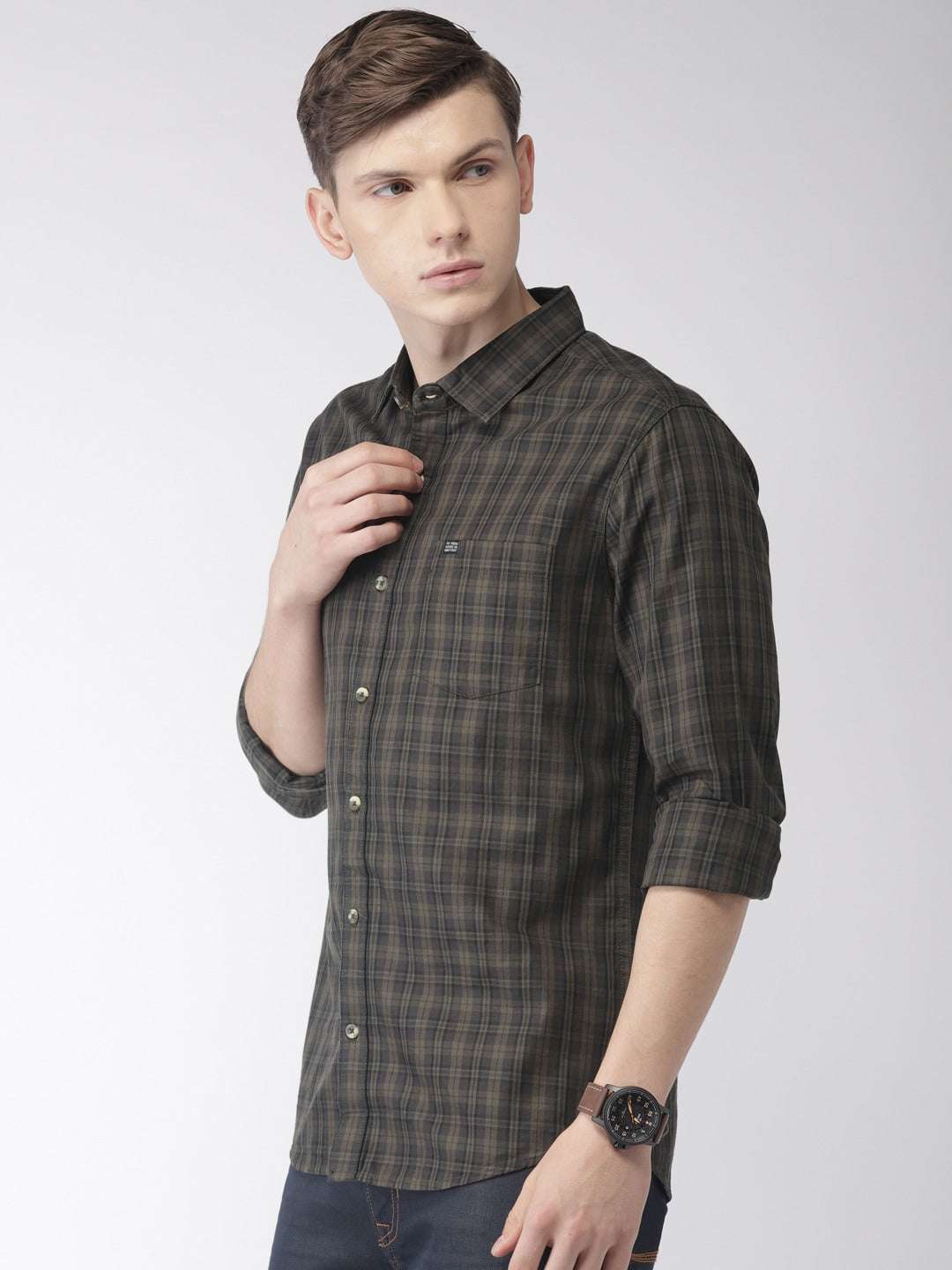 Shop Men Casual Checked Shirt Online.