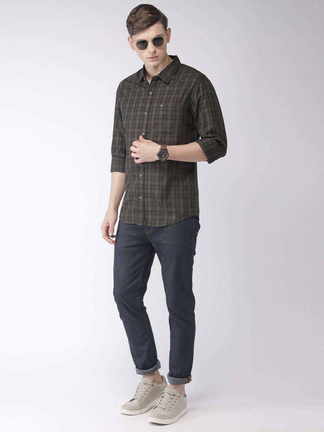 Shop Men Casual Checked Shirt Online.