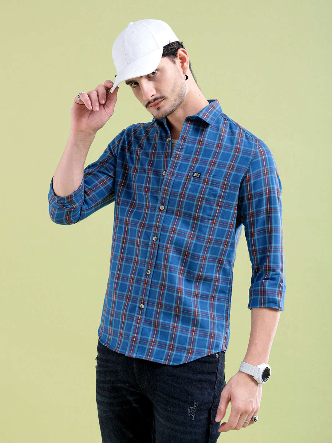 Shop Men Checked Casual Shirt Online.