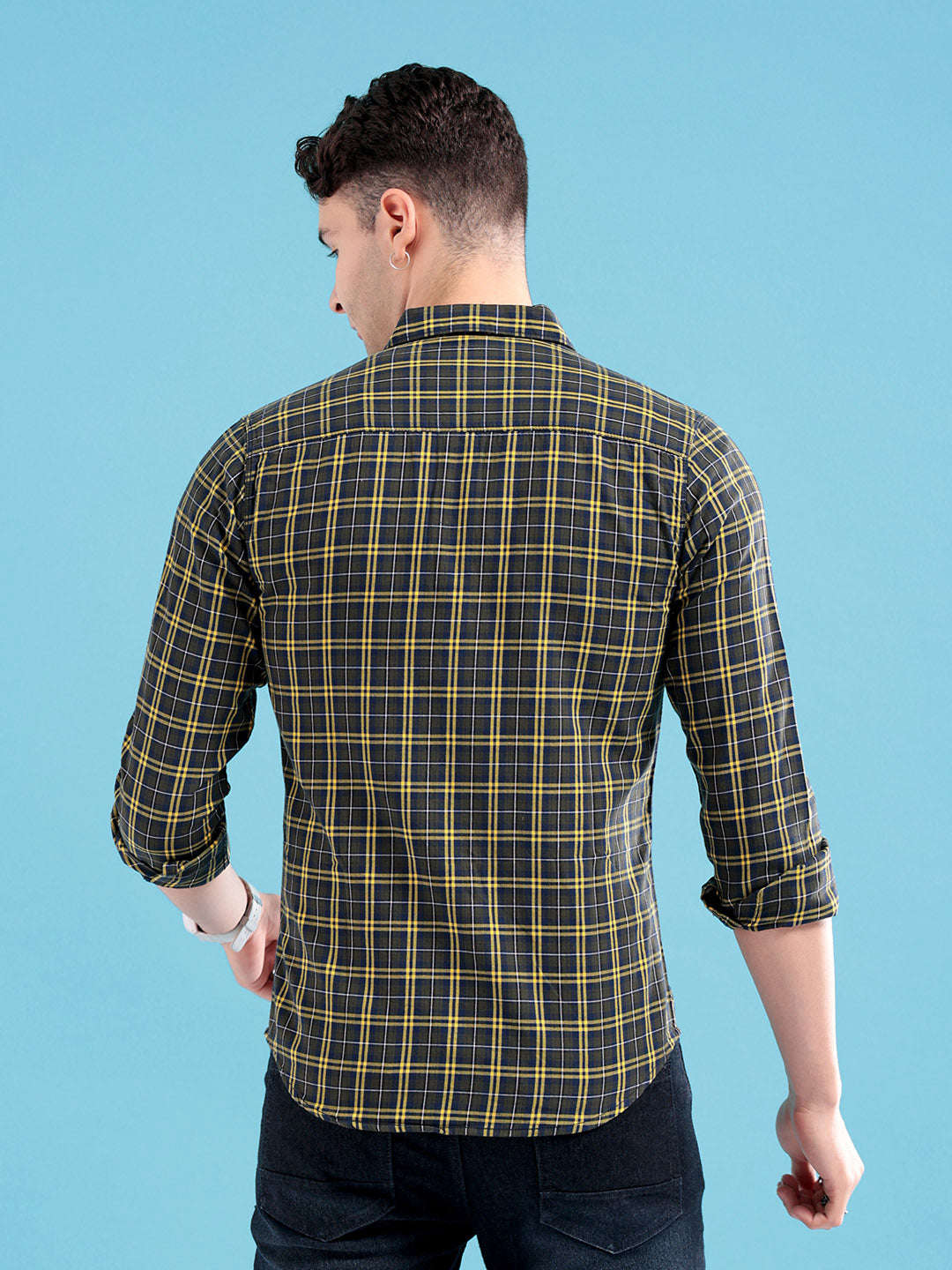 Shop Men's Checked Slim Fit Shirt Online.