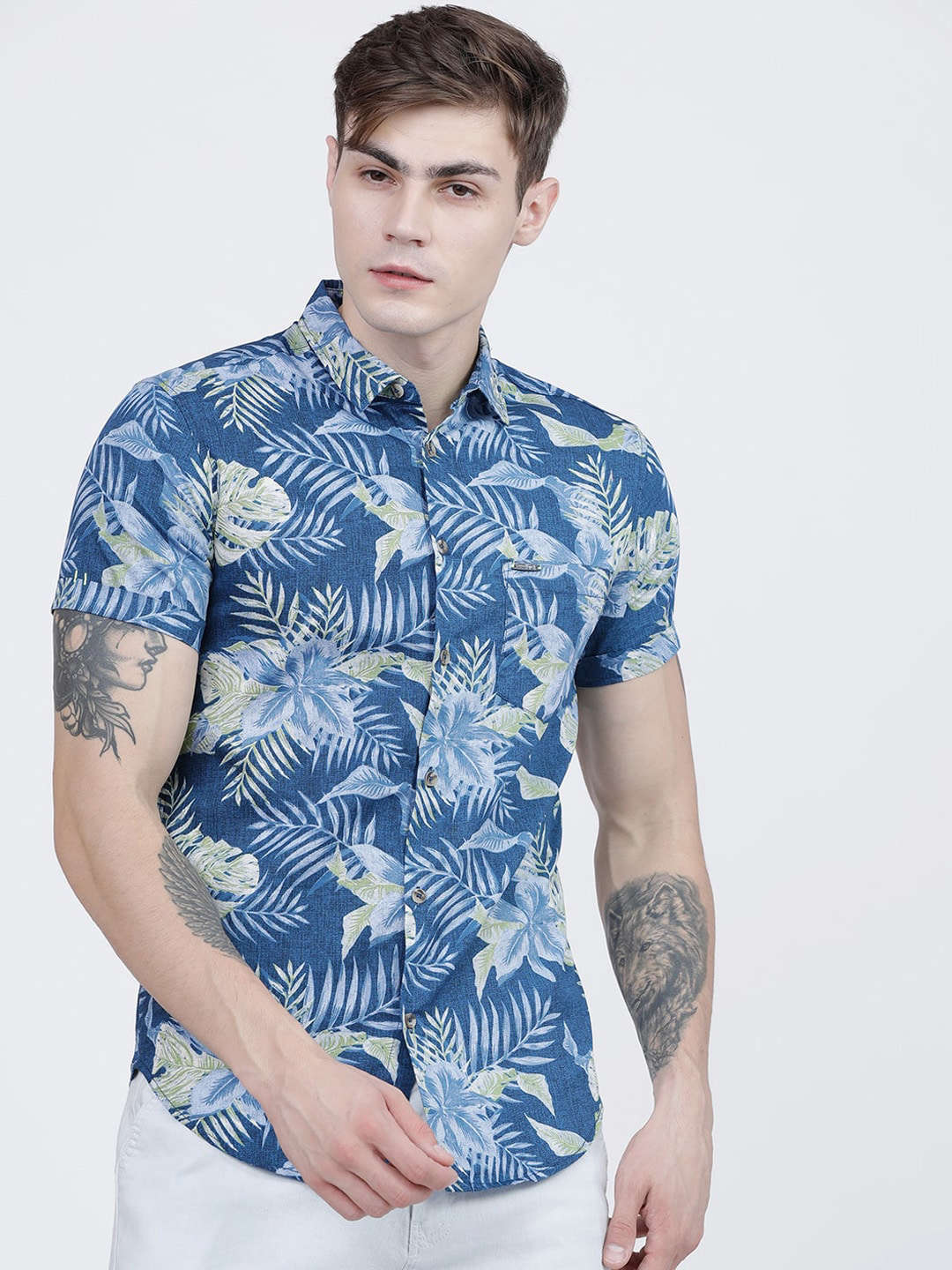 Shop Men Tropical Printed Shirt Online.