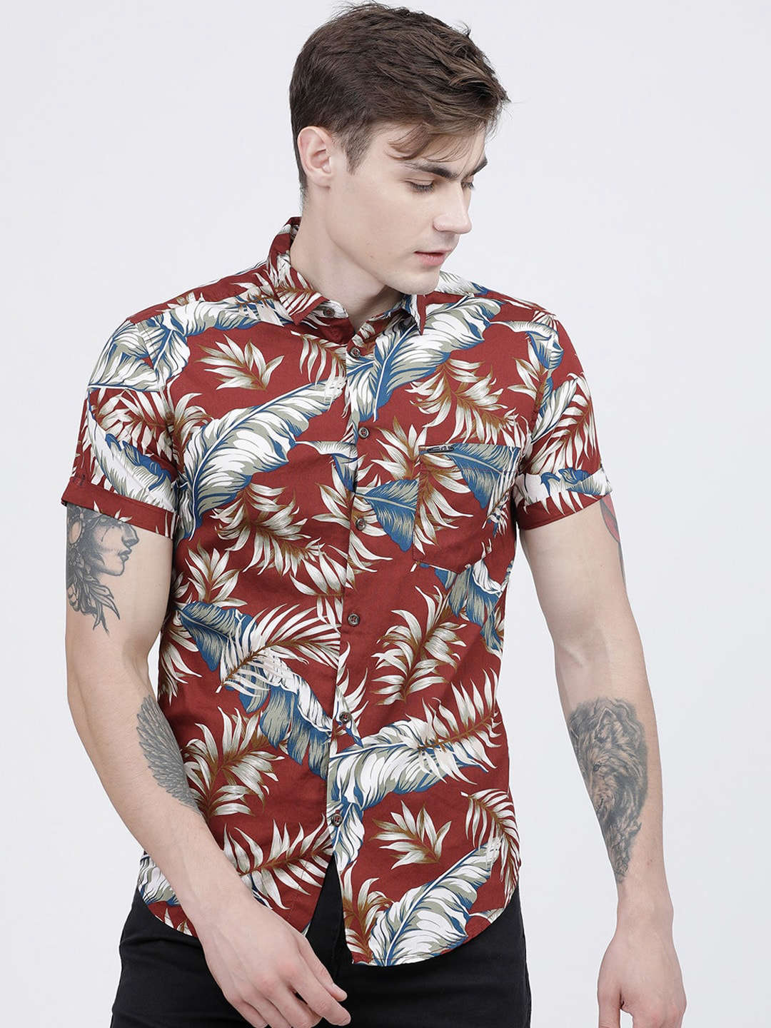 Shop Men Tropical Printed Shirt Online.