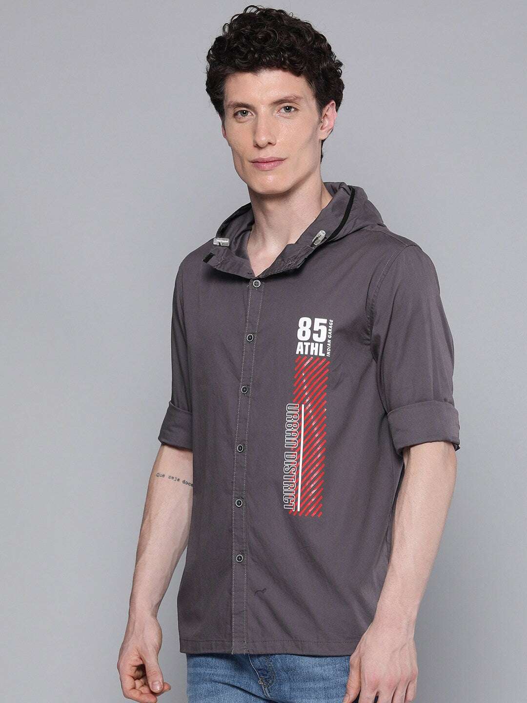 Shop Men Hooded Shirt Online.